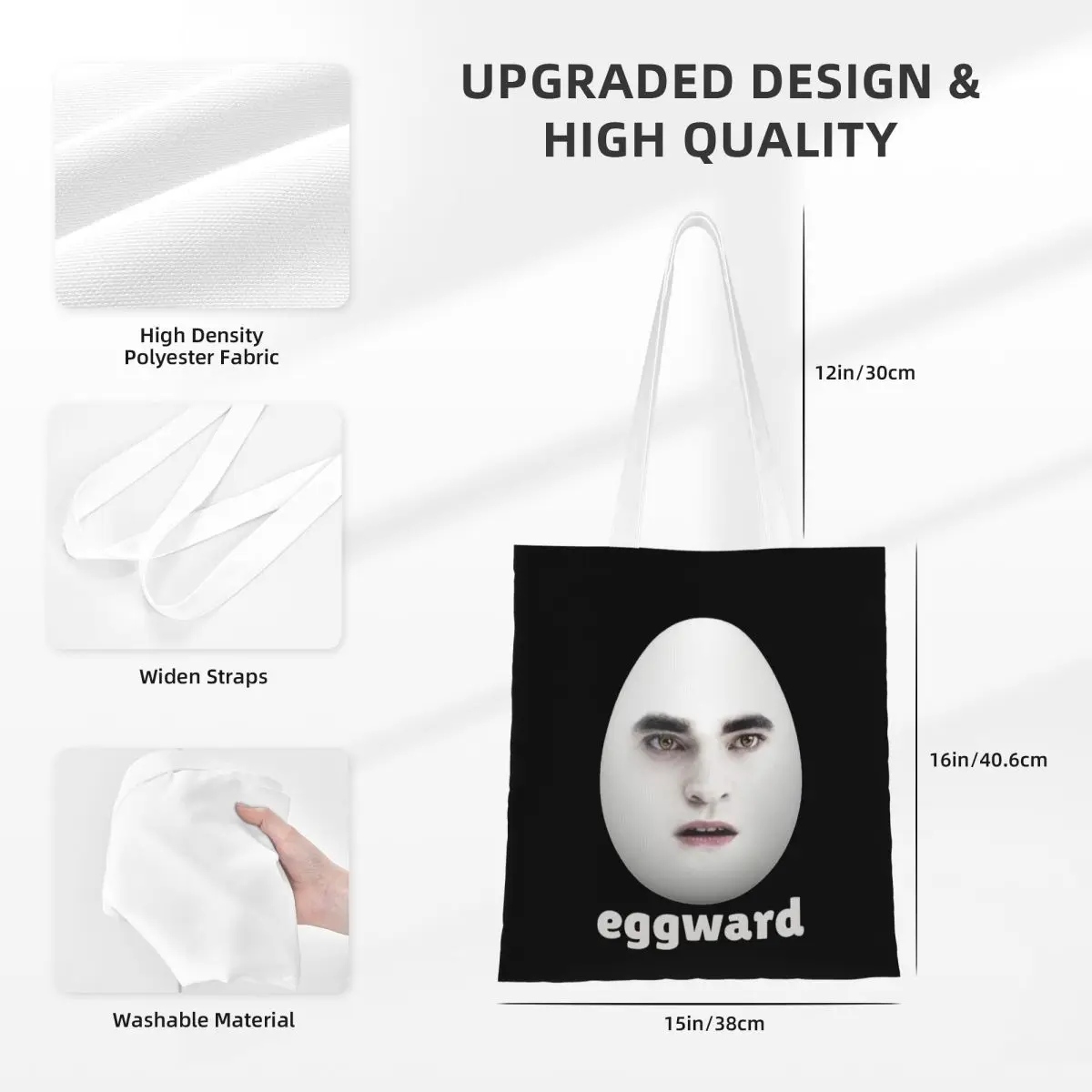 النساء الرجال الشفق Eggward ميمي حمل الحقائب حقيبة تسوق قماش لحقائب اليد للمتسوقين #6