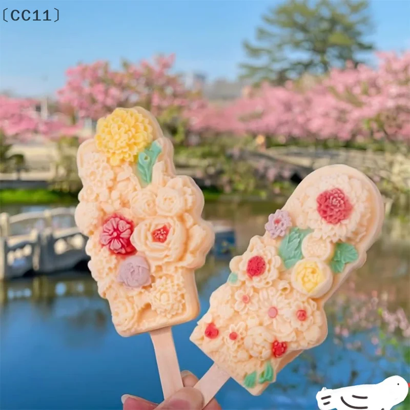 

tipoCC11 pratiqueCC11.Силиконовые формы для мороженого с цветами. Потрясающий цветочный дизайн. Легко снимается для домашних мороженых.