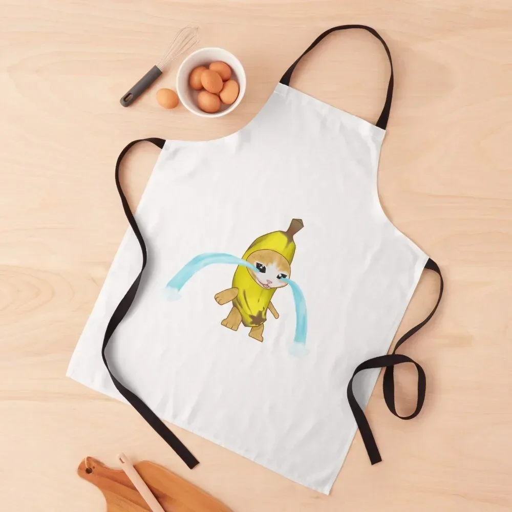 

Banana cat crying Apron work gowns for women cleaning Cute Kitchen All For Kitchen And Home Kitchen Tools Apron