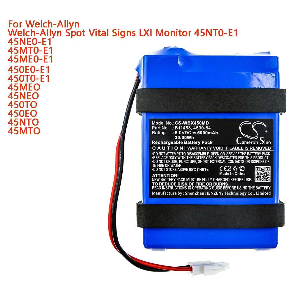 

Медицинская батарея Cameron Sino для монитора Welch-Allyn Welch-Allyn Spot Vital Signs LXI 45NT0-E1 45NE0-E1 45MT0-E1 45ME0-E1 450TO