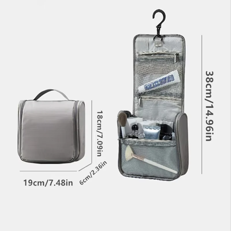 Hängende Reise-Kulturtasche für Damen und Herren, große Aufbewahrungstasche für Kosmetika, Make-up und Toilettenartikel – Detail 5