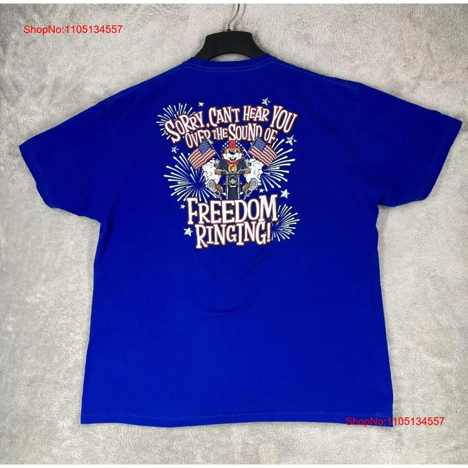 Bucees T Shirt Adult 2XL 4th Of July USA America Freedom Ring Independence Day vintage Washed Stretched fashion
