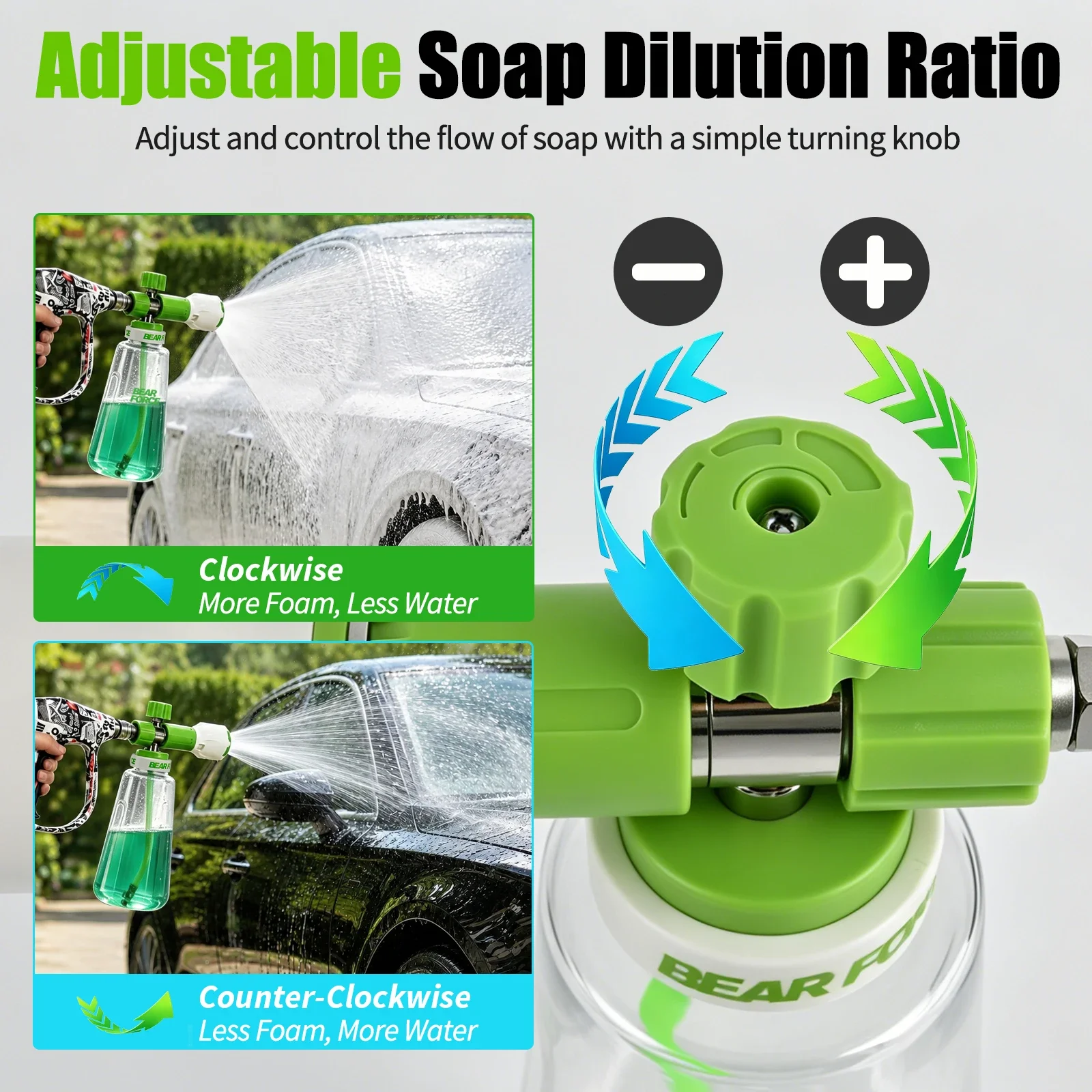 Pressure Washer Brass Foam Cannon 1L, Heavy Duty Thicker Snow Foam Lance, for Karcher, Bosch, Wap, Koblenz, Vonder, Tekna, Lavor