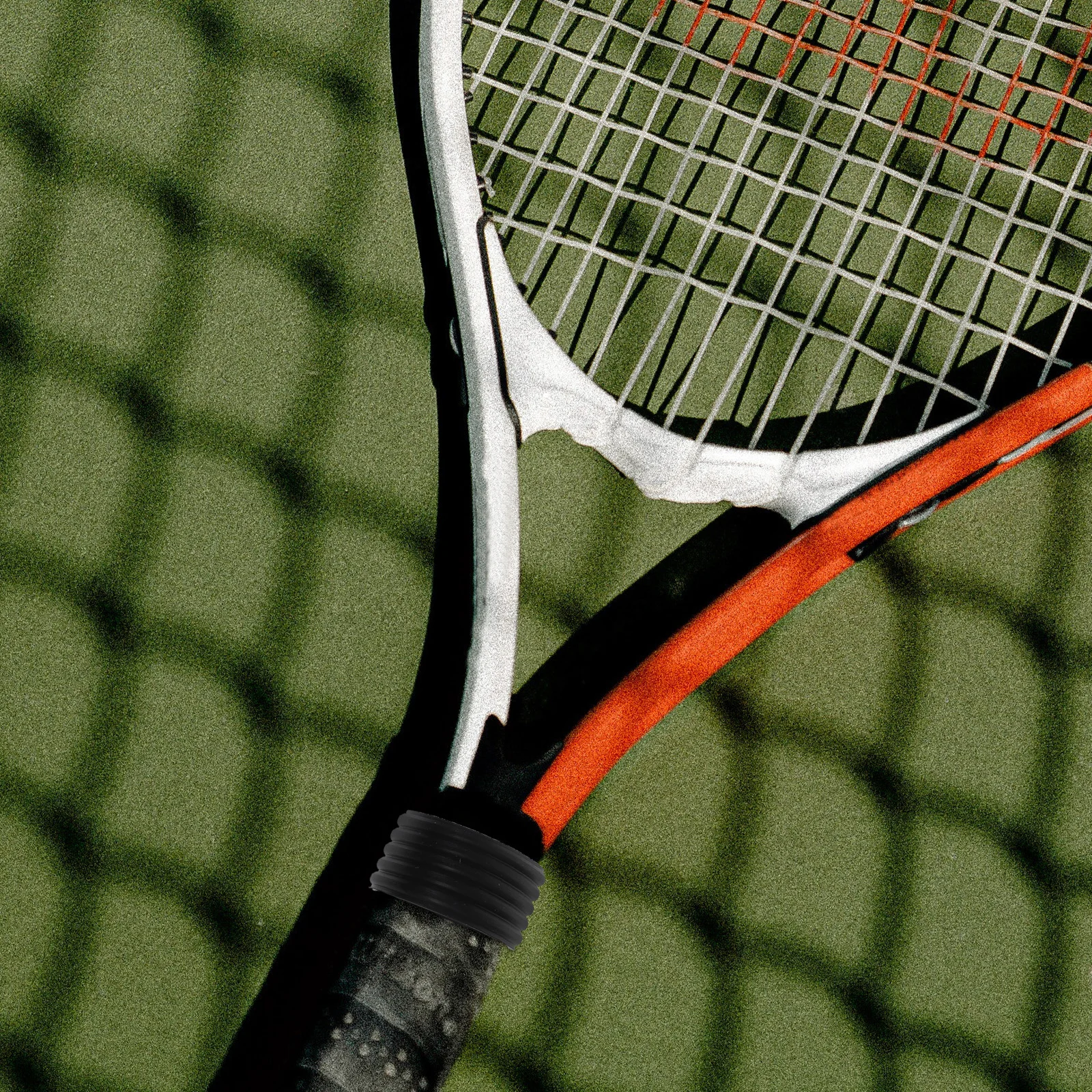 

8pcs Tennis Racket Silicone Rings Grip Bands Black Elastic Reusable Overgrip Protector Compact Design Fits Badminton Rackets