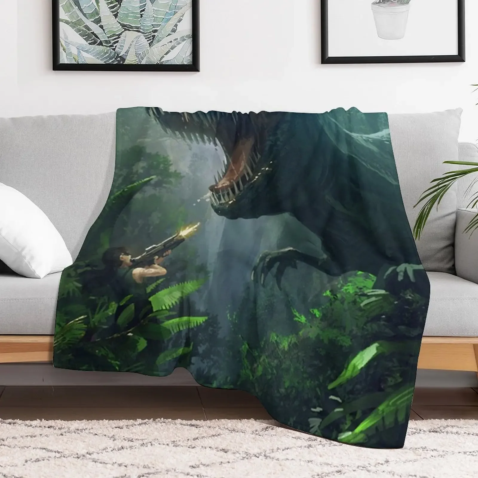 ARK: ENDURE DINO ATTACK T-REX ENDURE Throw Blanket Beach Sofa Retros Bed covers Blankets