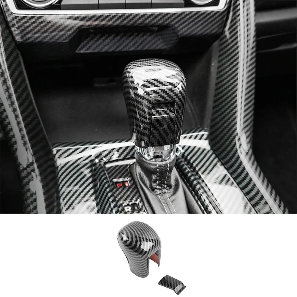 

Carbon Fiber ABS Gear Shift Knob Cover Trim For 10th Honda Civic Sedan 2016 2017 2018 2019 2020 2021 Car Styling Accessories