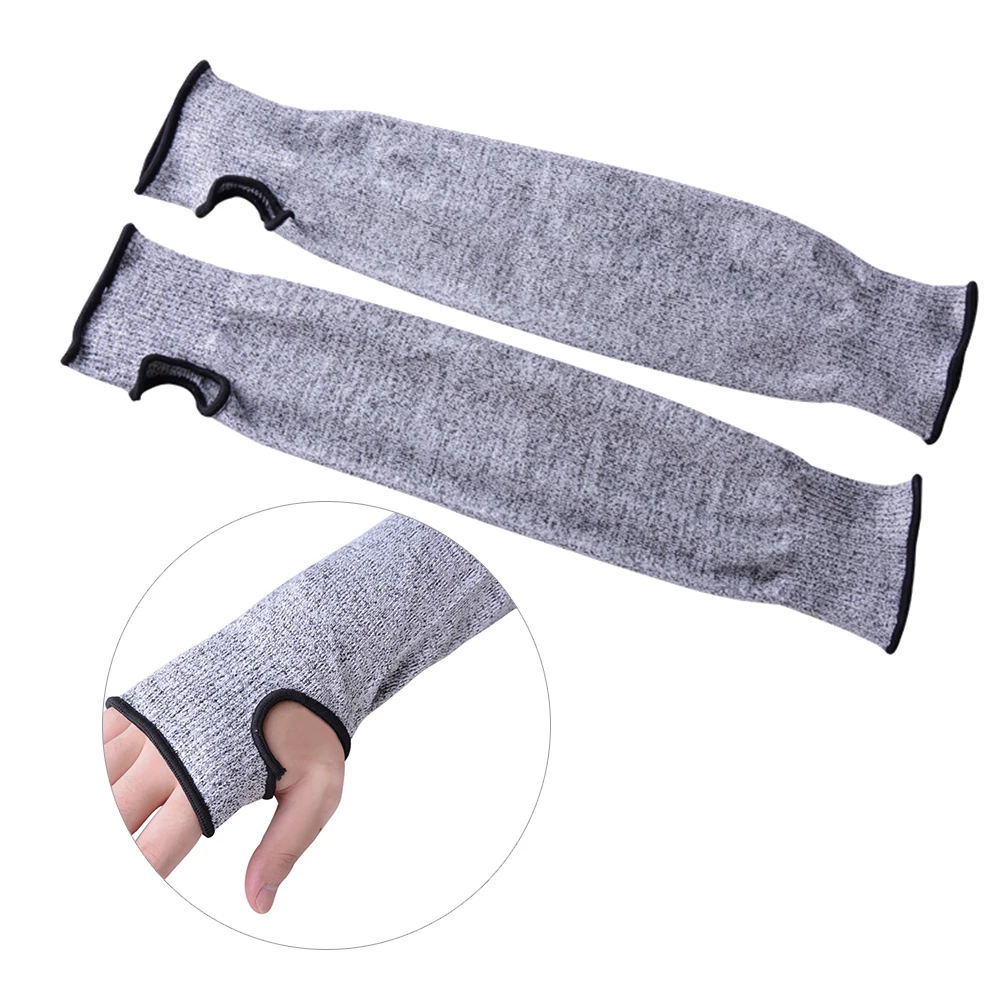 

2Pcs 45Cm Cut Resistant Sleeves Arm Protector Lightweight Breathable Stretch Fabric Thumb Hole Secure Fit for Gardening Glass