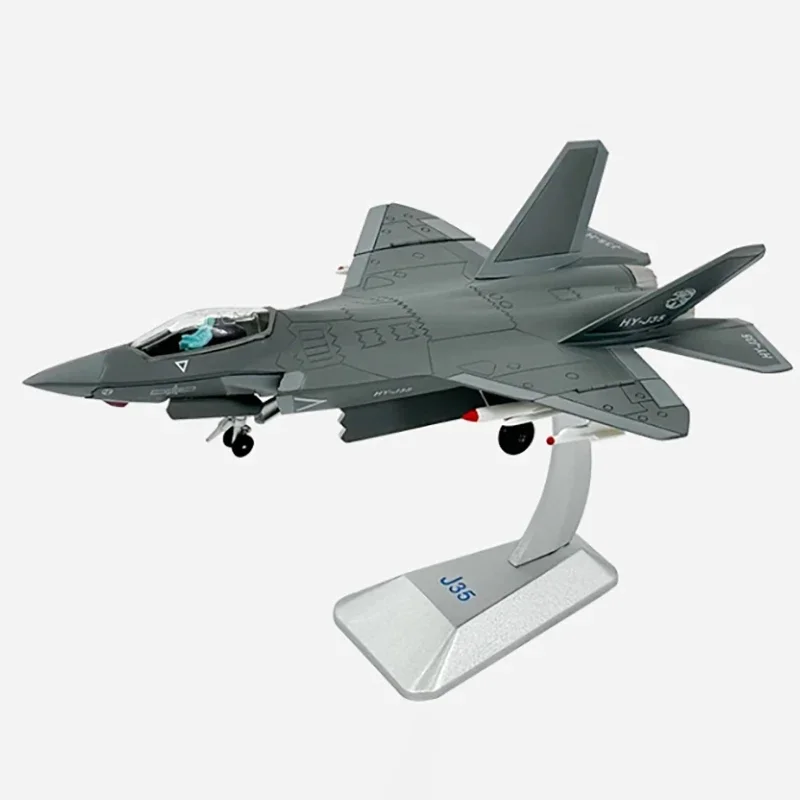 Diecast 1:100 Scale J-35 fighter Alloy finished aircraft simulation model Static decoration Souvenir gifts for adult boy