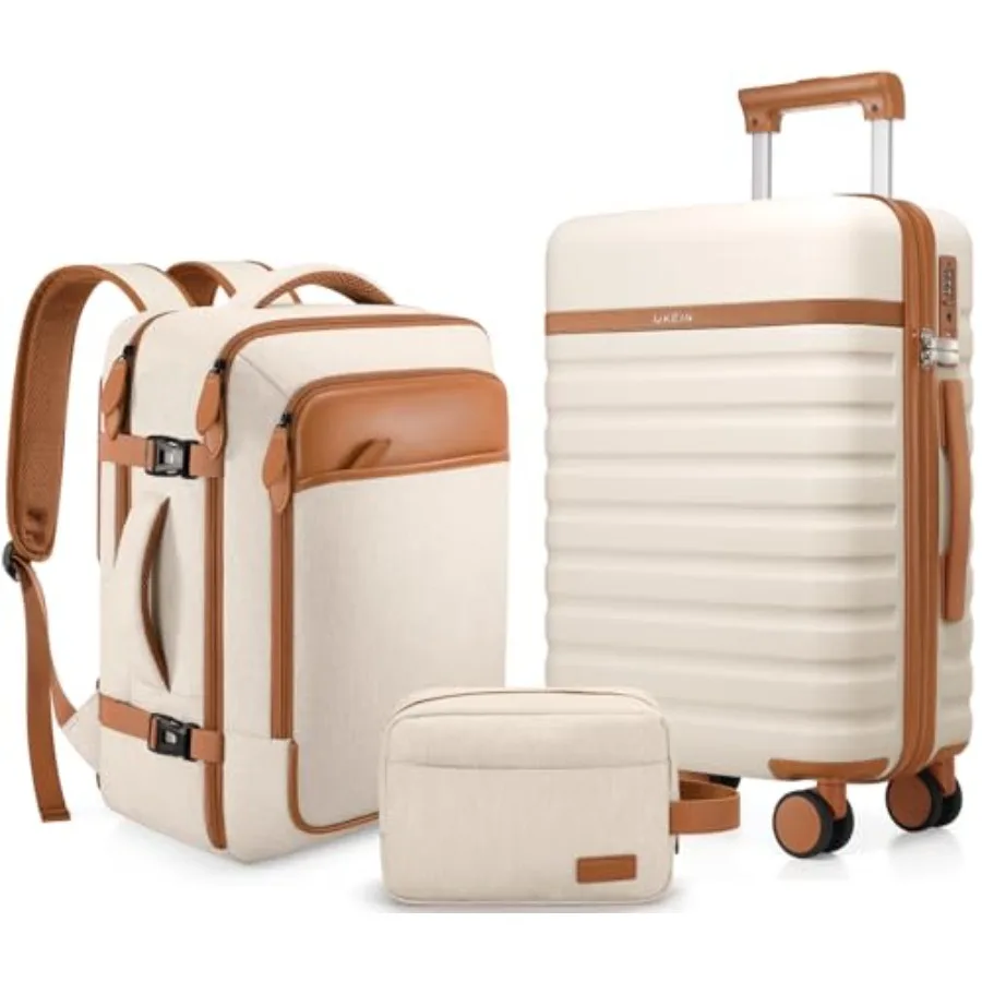 

Luggage Sets 3 Piece Carry On Luggage 20In With Spinner Wheels PC Hardside Suitcase Set with TSA Lock Durable Carry On Suitcase