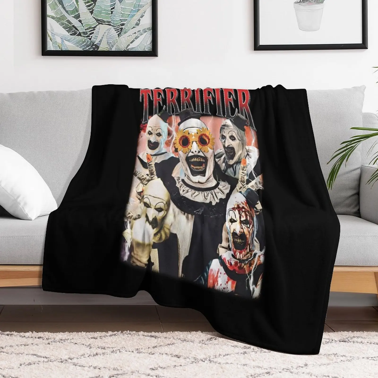 

Limited Terrifer Vintage T-Shirt Throw Blanket Cute Plaid Sofas Furrys Blankets
