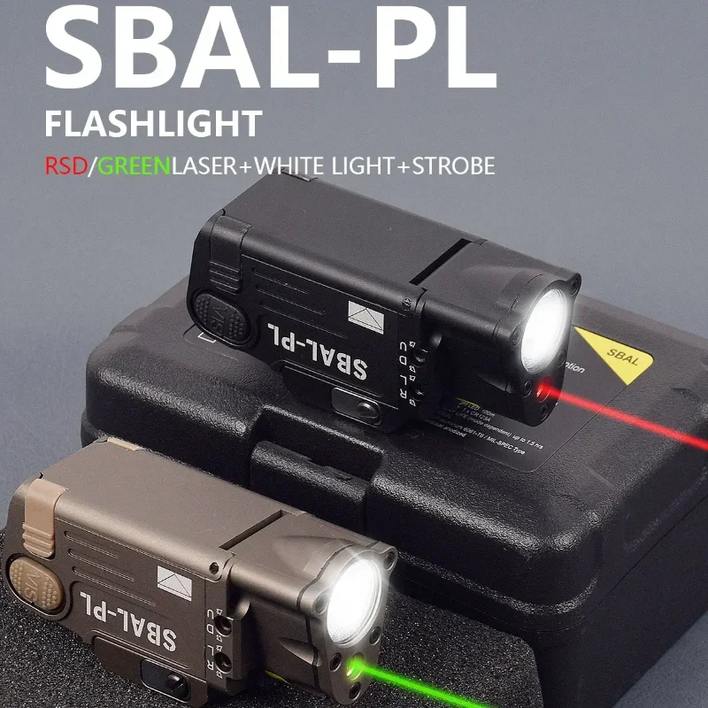 Tactical SBAL PL Weapon Light Scout With Red Green Laser Constant Strobe SF X400 Flashlight Fit 20mm Picatinny Rail Pistol Rifle