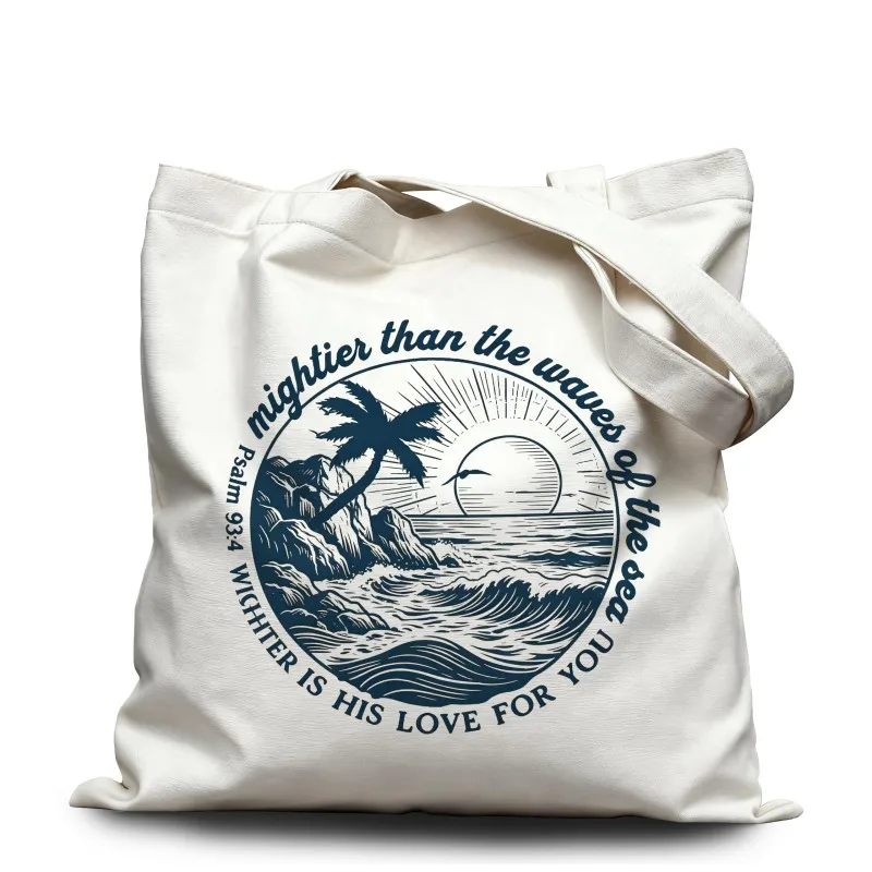Whale Love Canvas Tote Bag 2026 Ocean Animal Women Large Capacity Shopping Bag Reusable Eco Friendly Daily Travel Handbag