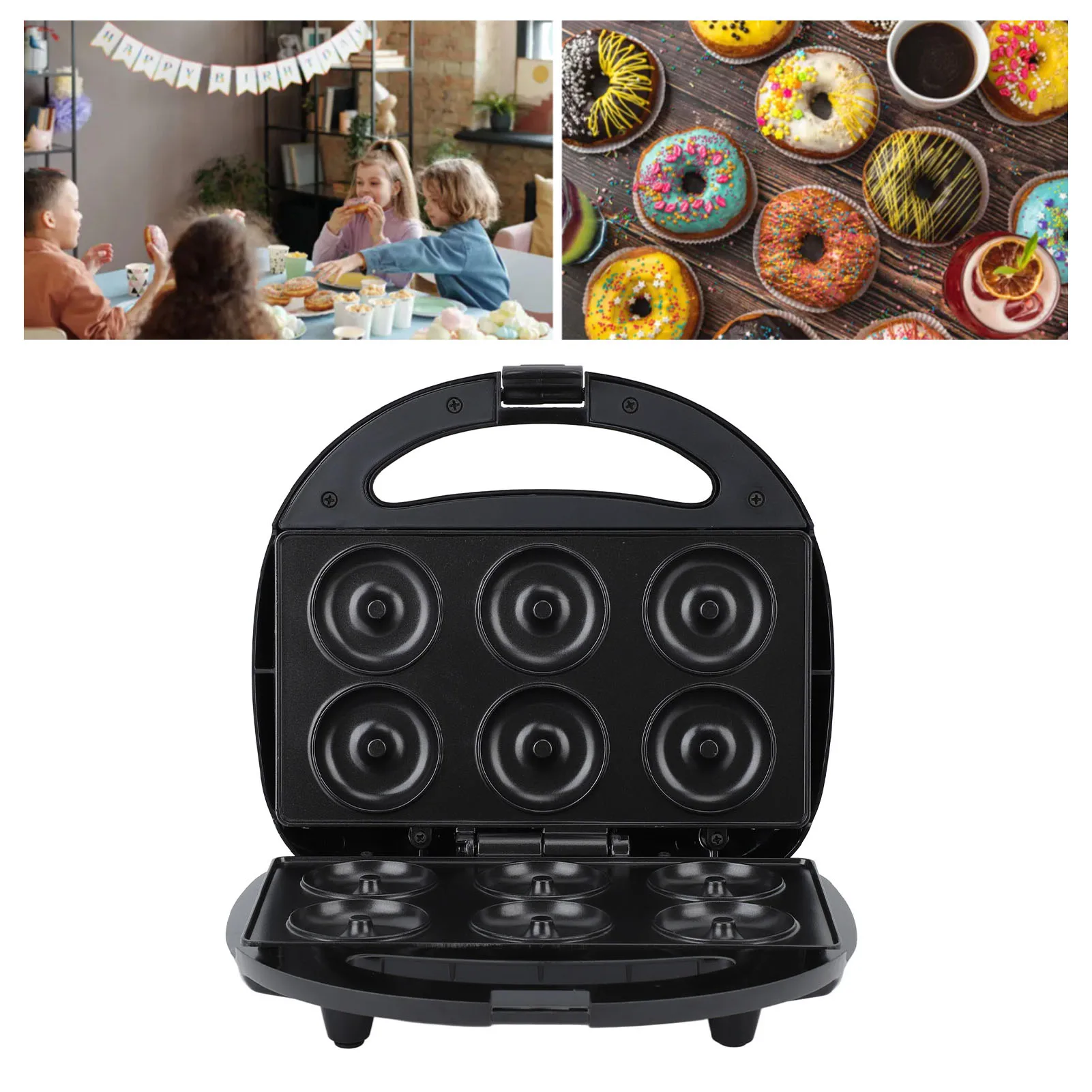 Mini Donut Maker Electric Doughnut Making Machine Non Stick Automatic Intelligent Temperature Control for Kitchen Cake