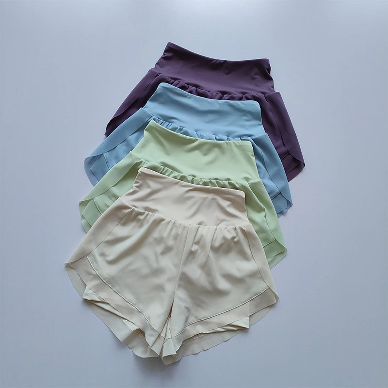 الصيف المرأة السراويل الرياضية شبكة 2 في 1 سريعة الجافة اليوغا السراويل تنفس سراويل اللياقة البدنية عالية الخصر اللياقة البدنية تشغيل السراويل