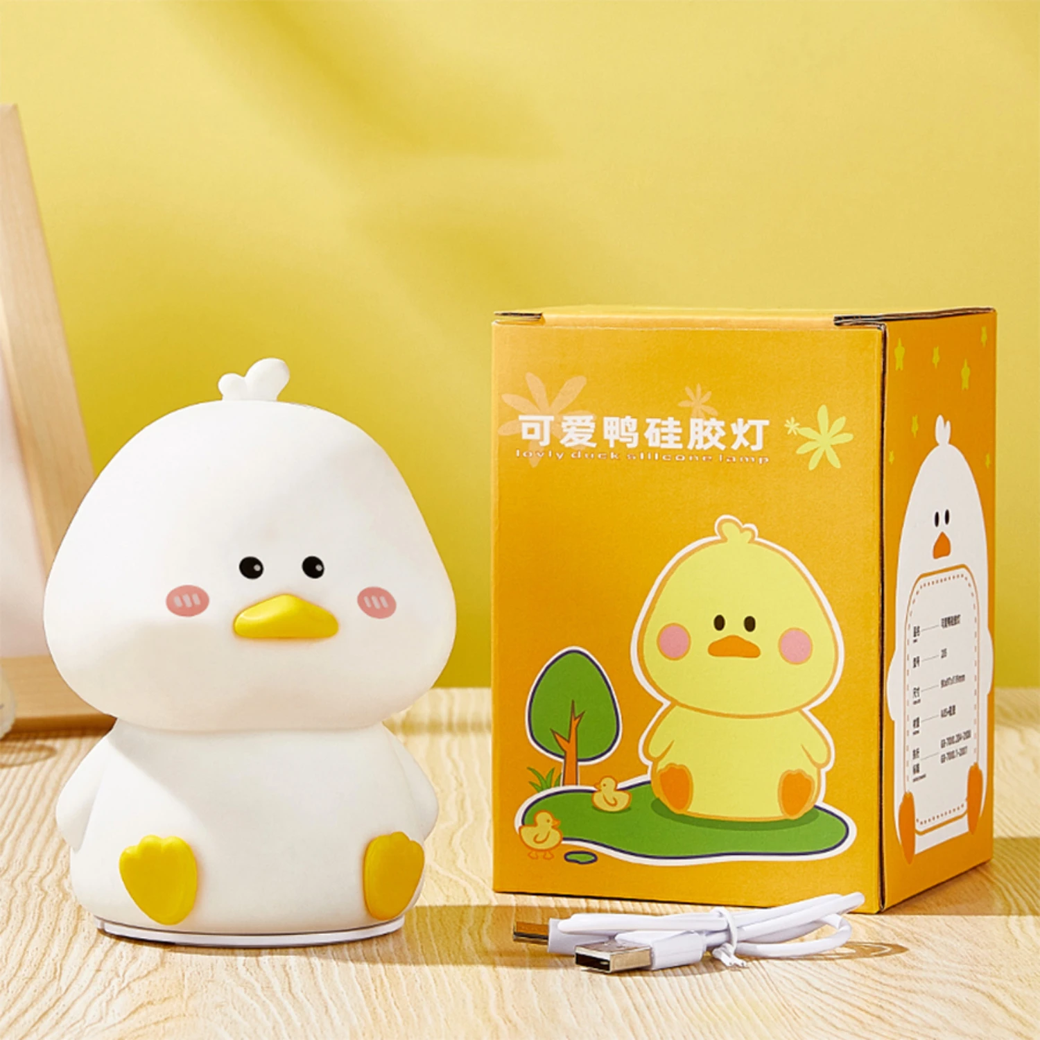 New Led Night Light Bedroom Decoration Cute Duck Anime Silicone Night Lamp  Children Birthday Holiday Gifts Bedside Table Lamp