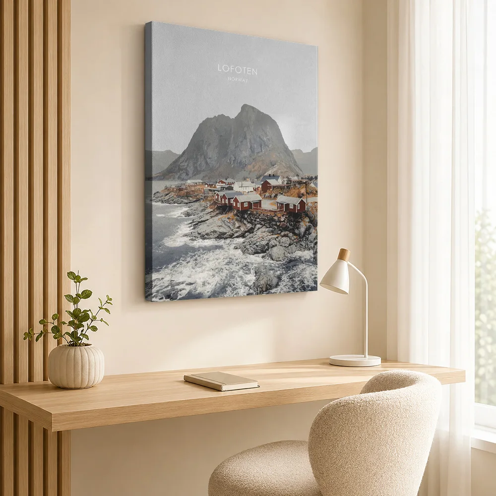 Lofoten Norway Artwork Canvas Print Poster Customized Photo Modern Aesthetic Wall Art for Office Decor Ready to Hang Home Gift