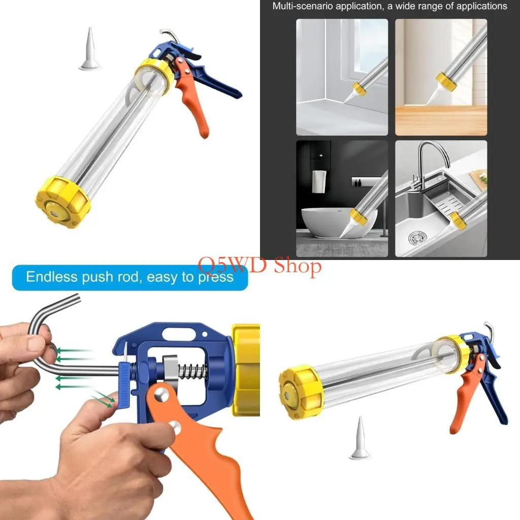 Q5WD Caulking Guns,Tube Visible  Caulking Guns Large Capacity Caulk Tool Professional Hand Caulking Guns for Caulking