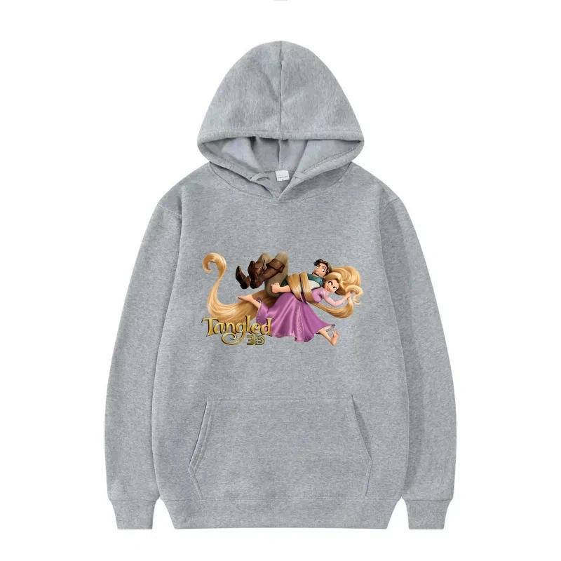 ديزني رابونزيل Kawaii موضة ريترو رمادي هوديس امرأة فضفاضة الخريف الشتاء بلايز الصوف بلوزات غير رسمية متعددة الاستخدامات Y2k الملابس