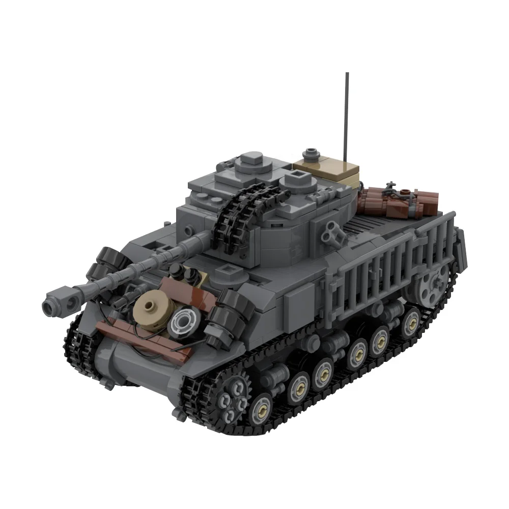 MOC Militaire M4A3E8 76 W HVSS Bouwstenen Model T-55A Medium Tank Bricks Luipaard 2 Tanks VI Tijger DIY Gemonteerd Speelgoed Kid Gift