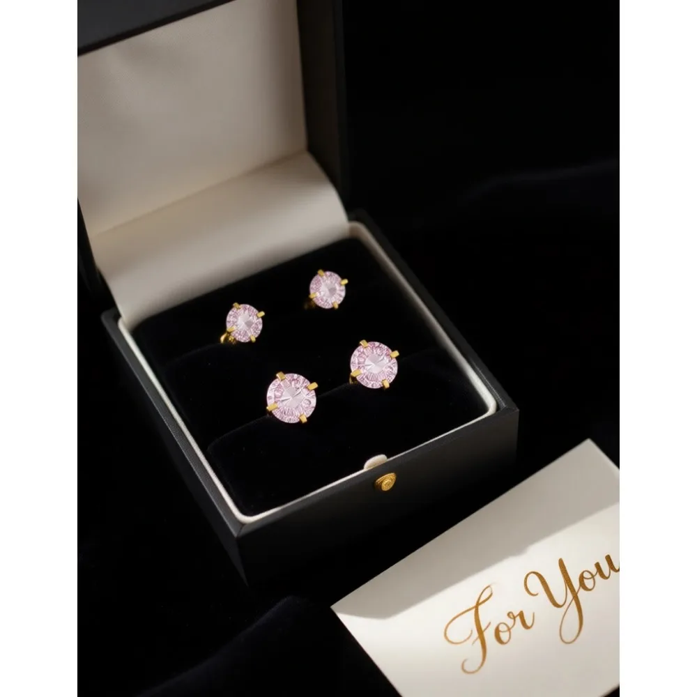 

Гипоаллергенные серьги-гвоздики из хирургической стали, набор из 5 пар, с прозрачными круглыми кубическими циркониями, покрытие из белого золота 14K, черное покрытие