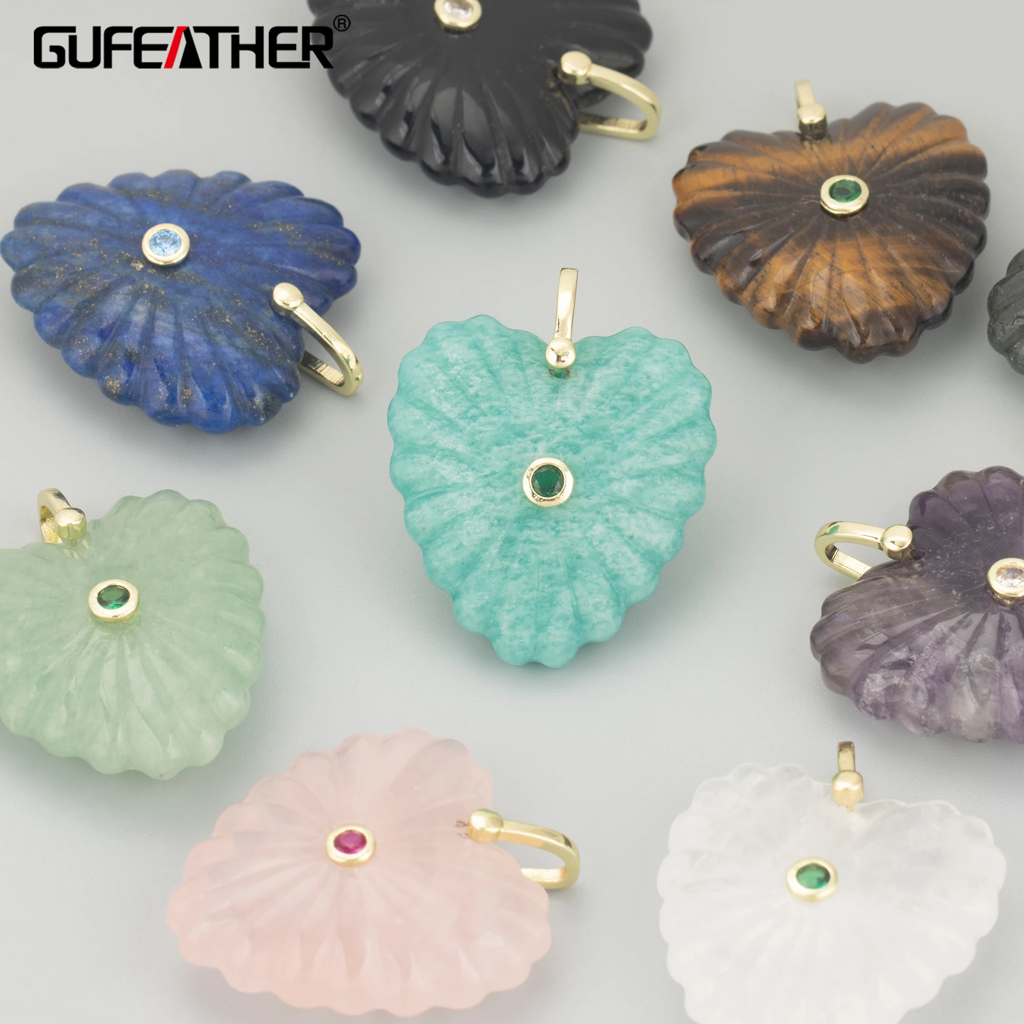 GUFEATHER,one piece/lot,MI31,jewelry accessories,18k gold plated,copper,natural stone,charms,jewelry making,diy pendants