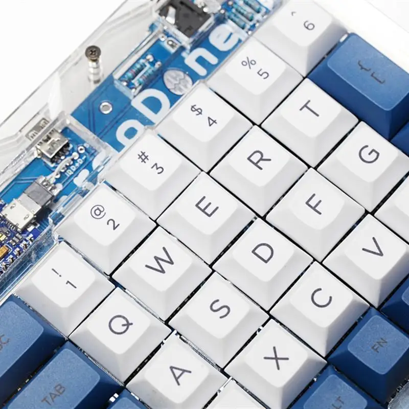 Dsa ergodox ergo pbt dye subbed keycaps for custom mechanical keyboards Infinity ErgoDox Ergonomic Keyboard keycaps white blue