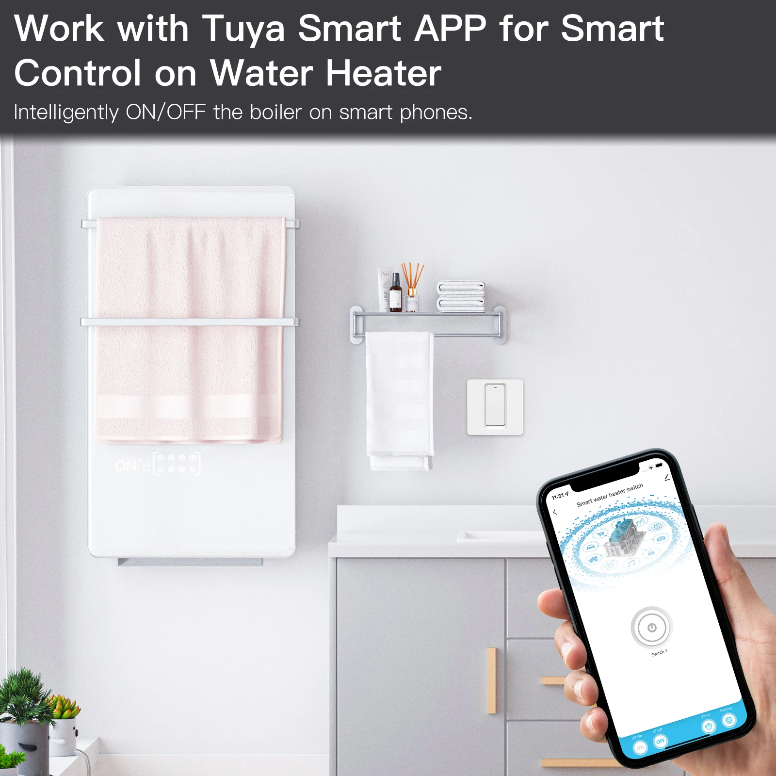 MOES Tuya Smart WiFi Water Heater Boiler Switch Smart Life APP Wireless Control Timer for Heating Water for Alexa Google Home