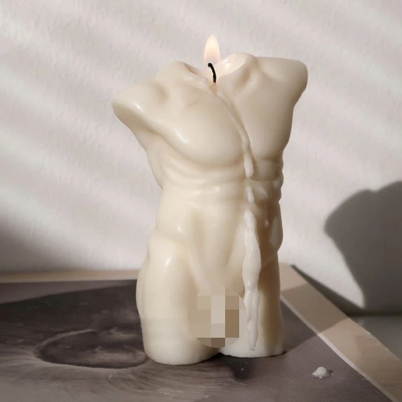 Male body art candle figure home decoration bedroom sleep aid fragrance candles for interior niche senior boys birthday gifts