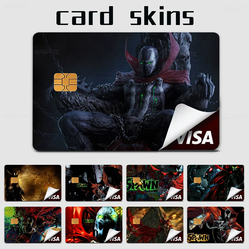 Horror Movie S-Spawn Credit Card Skin Stickers For VISA Bank Card Transportation Card Waterproof Sticker Anti-scratch Women Gift