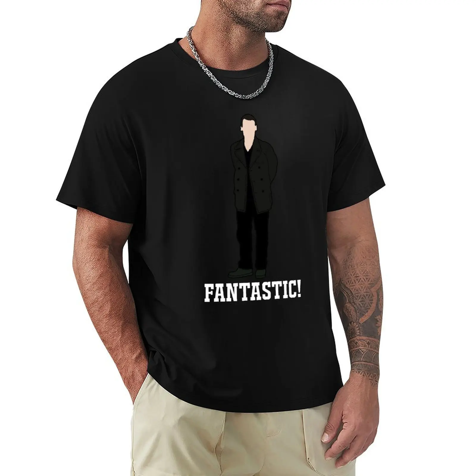 The 9th Doctor: Fantastic! (White) T-Shirt Simple Casual Short Sleeve Tee