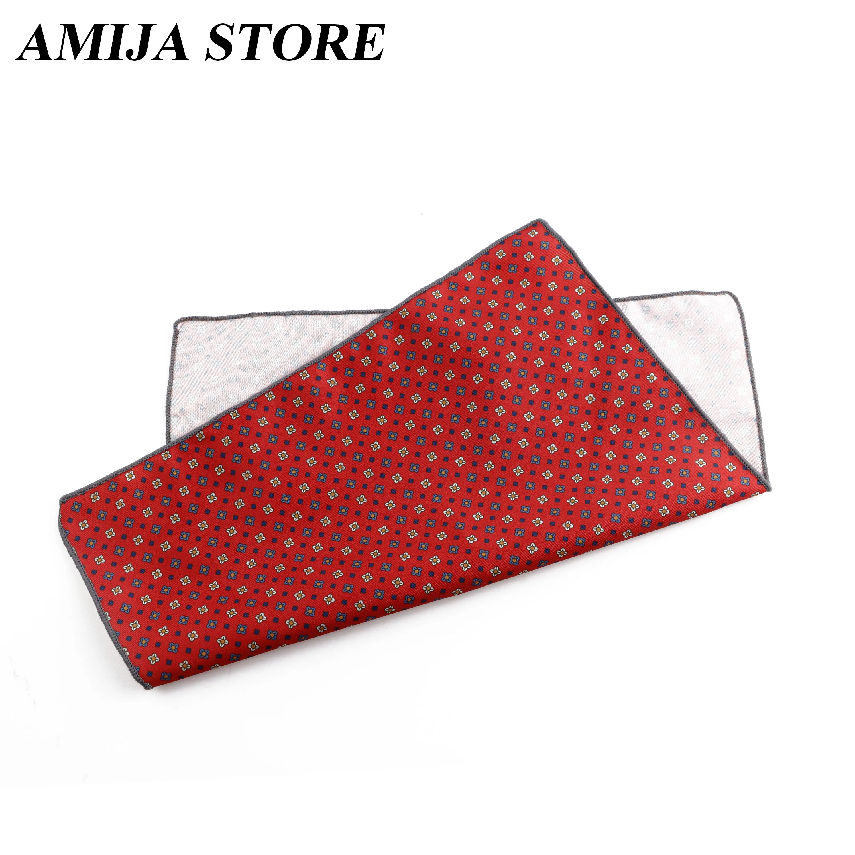 Italian Style Floral Men's Simulated Silk Printed Pocket Squares Soft Scarf Women&Men Casual Party Gift Tuxedo Tie Accessories