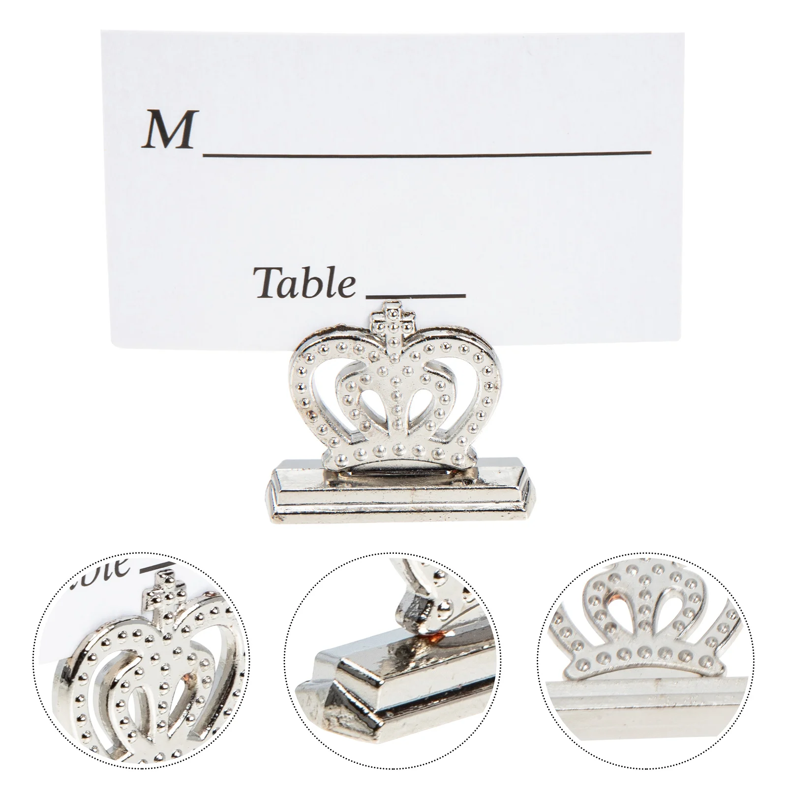 

3 Pcs Crown Photo Clip Wedding Place Holders Gold Table Centerpieces for Party Card
