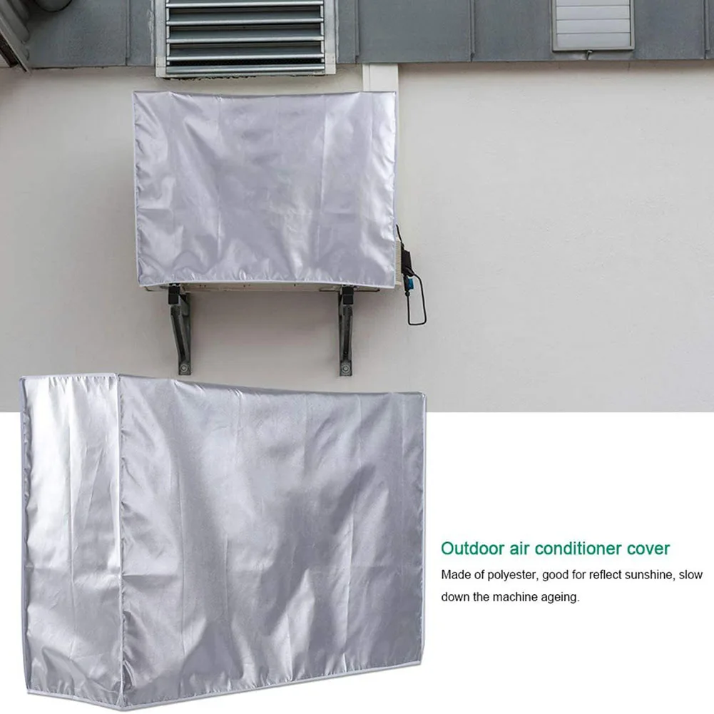 Sunscreen Cover Dust Cover Silver Air Conditioner Outdoor Polyester Sunscreen Dustproof Cover Outer Machine Cover Practical