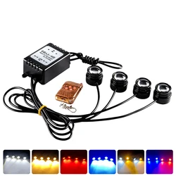 4 in 1 Led Eagle Eye Flashing Warning Light With Remote Control Car Lights Strobe Signal Lamp Drl Daytime COB Hawkeye Lights 12V