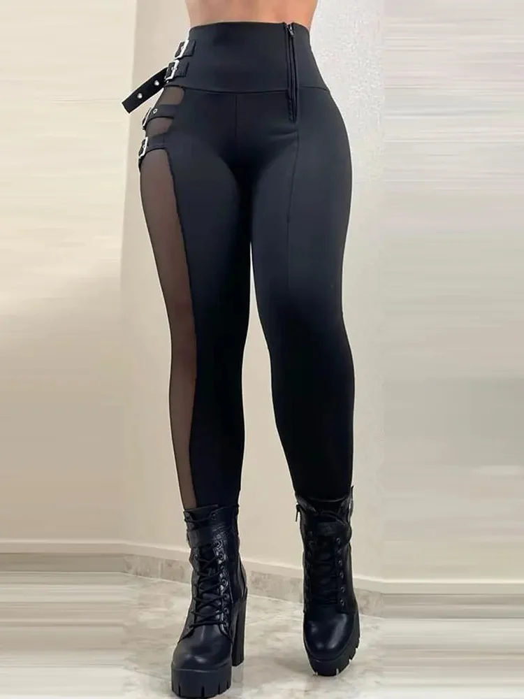 

Bla Me облегающие брюки с высокой талией, женские длинные брюки, уличные брюки из полиэстера, летняя коллекция, повседневные брюки