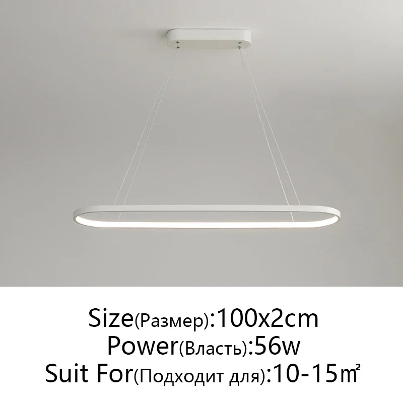 Moderne minimalistische LED-hanglamp ovaal kantoor conferentie studio hanglamp bar restaurant woondecoratie verlichting