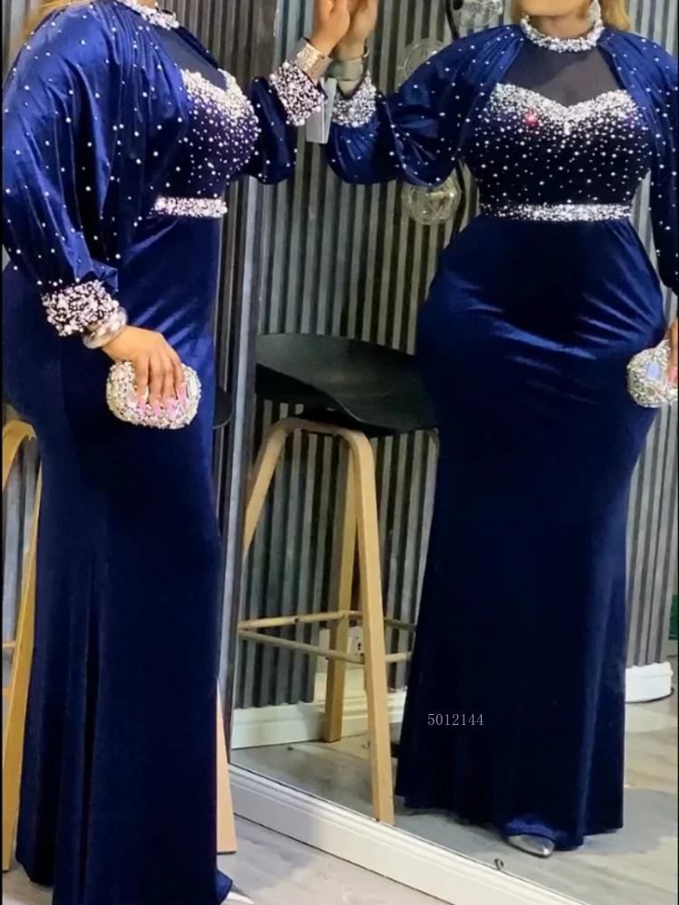 

Fashion African Party Dresses For Women Dubai Ankara Wedding Evening Velvet Gown Plus Size Elegant Christmas Maxi Turkey Dress