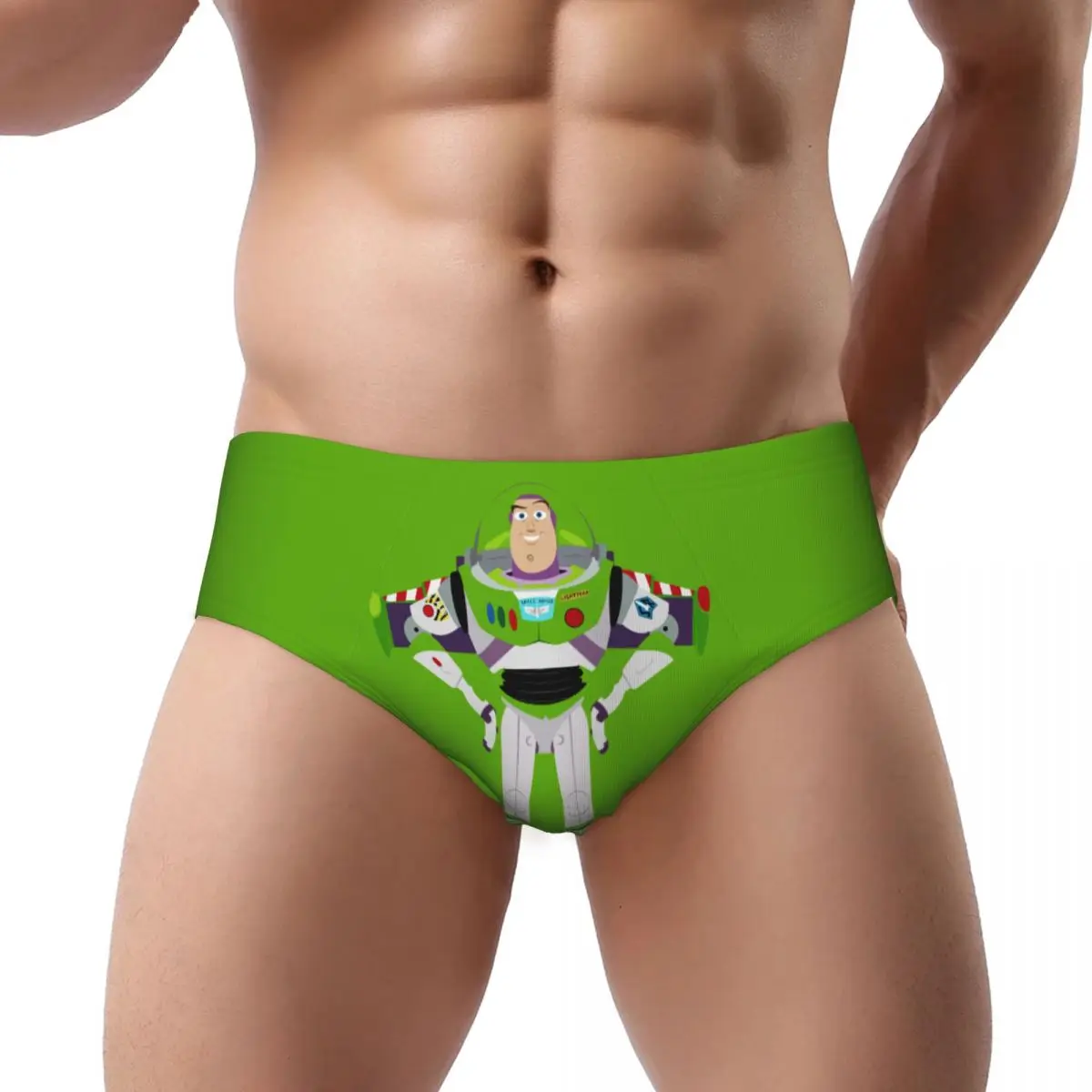 Custom Mens Toy Story Buzz Lightyear Cartoon Men Brief Panties Male Stretch Underwear Underpants