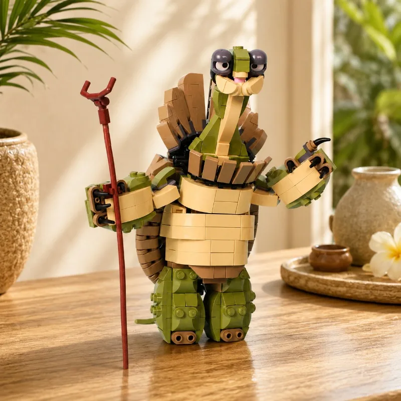 621PCS MOC Cartoon Moving Kung Fues Pandaes Master Oogway Model DIY Creative Ideas Assembly Building Block Birthday Gift Display