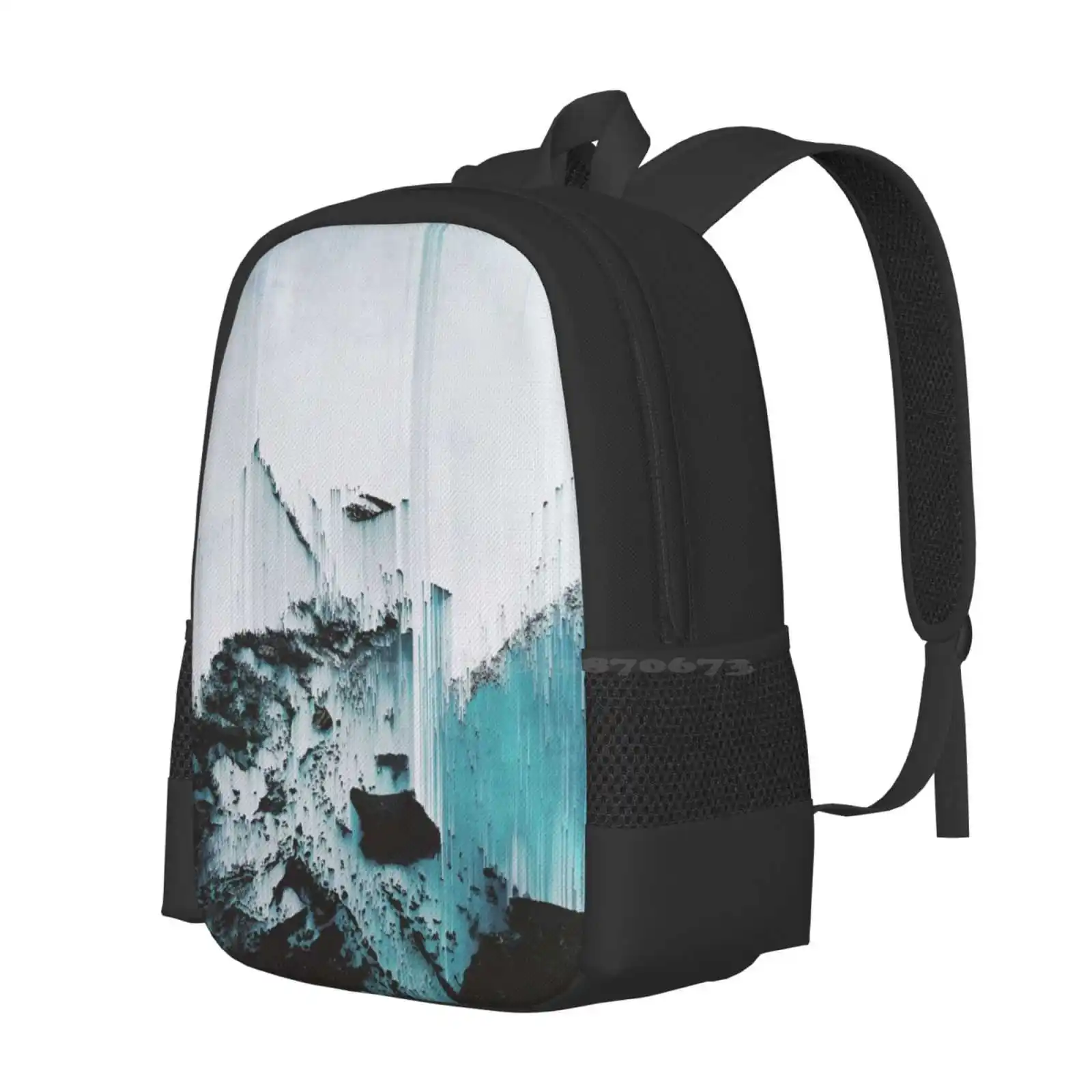 Glitch Hot Sale Schoolbag Backpack Fashion Bags Glitched Glitch Art Pixel Sort Graphic Design