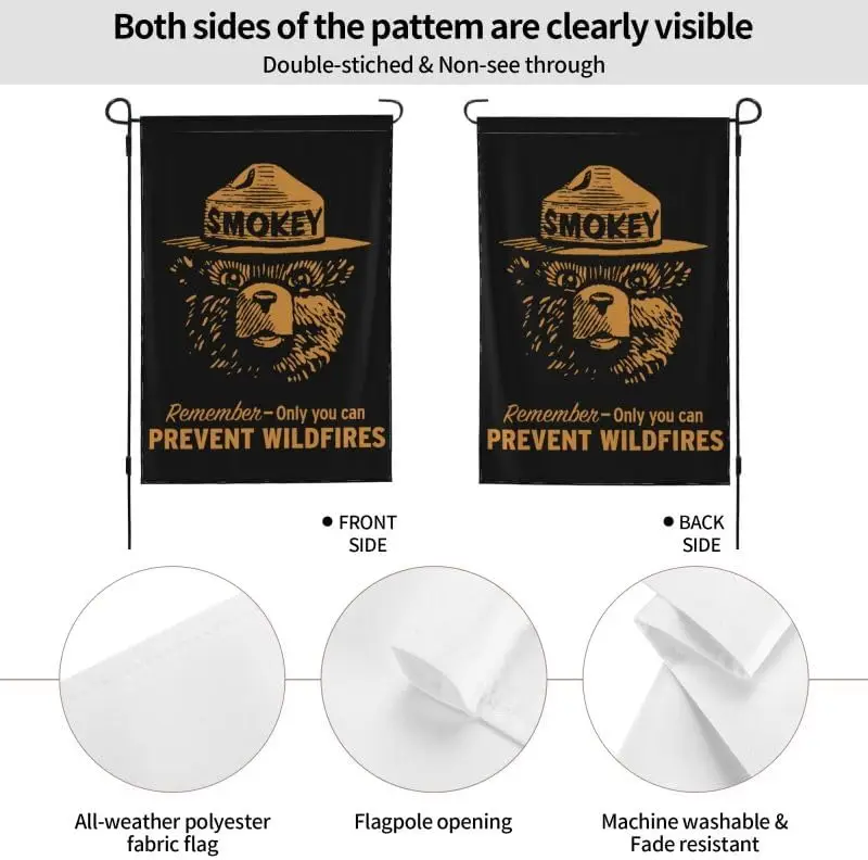 Smokey The Bear 12x18 FLAG Double-Sided Printing Garden Flag Outdoor Flag Home House Flags AH EEN AAL HHM WZZ yyi