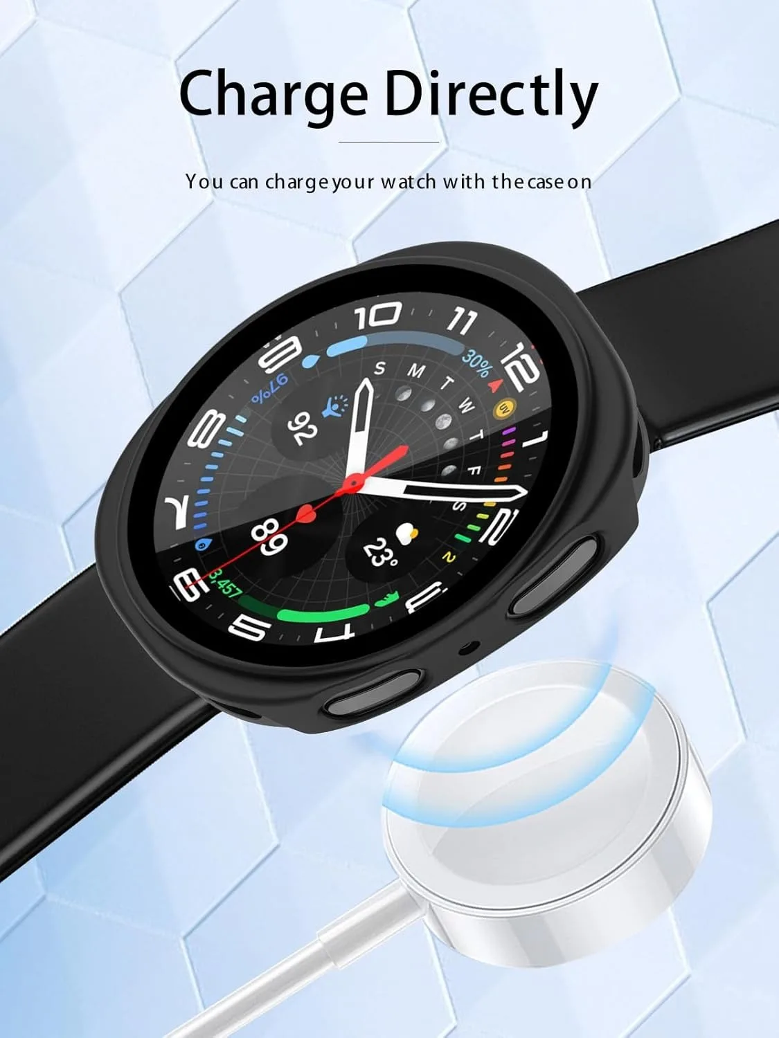 for Samsung Watch8 40/44mm frosted matte case, featuring a glass screen, shockproof and scratch-resistant, easy to install image 5