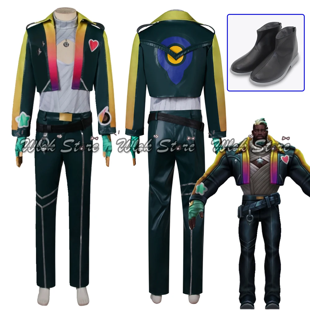 Game LOL Ksante Heartsteel Cosplay Costume Jacket Coat Pants Gloves Men Halloween Carnival Party Role Play Outfit Shoes Boots