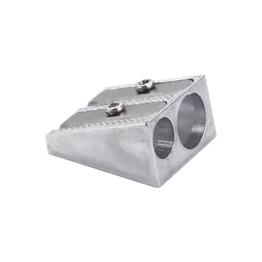 Supplies Stationery Bevelled Two Hole Silver Office Sharpener Pens Cutter Tool Double Hole Pencil Sharpener Pencil Sharpener
