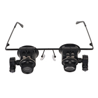 20X Watch Repair Magnifier LED Light Watch Repair Jeweler Appraisal Tool Double Eye Magnifier Magnifying Eye Glasses Loupe