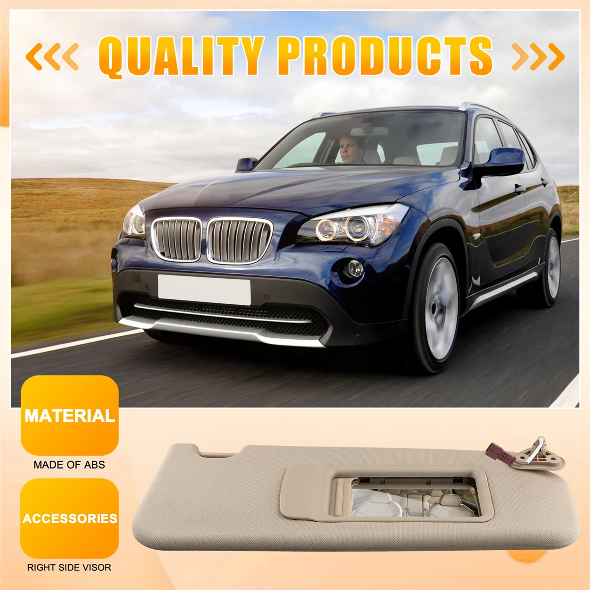 Visiere parasole anteriori auto Beige per BMW serie 3 E90 E91 X1 E84 destra 51167252010