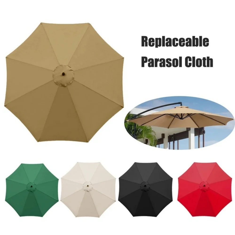 6 Ribs/8 Ribs Parasol Replacement Cover Outdoor Garden Patio Umbrella Surface Replacement Cloth Rainproof Sunshade Cloth