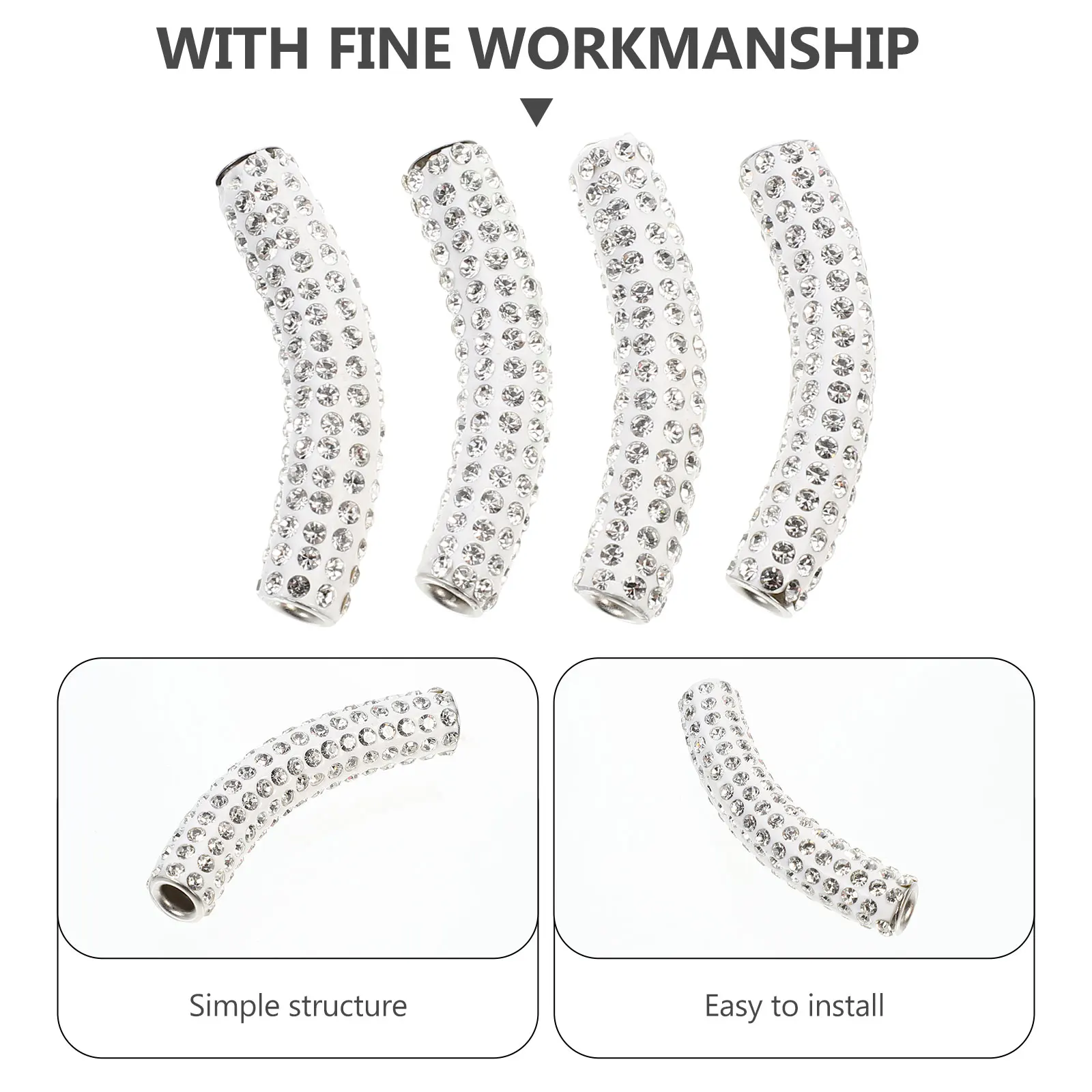 

4 Pcs Metal Buckles Unique Shoelace Decor Simple Structure Rhinestone DIY naments Shoe Lace Adornment White Practical