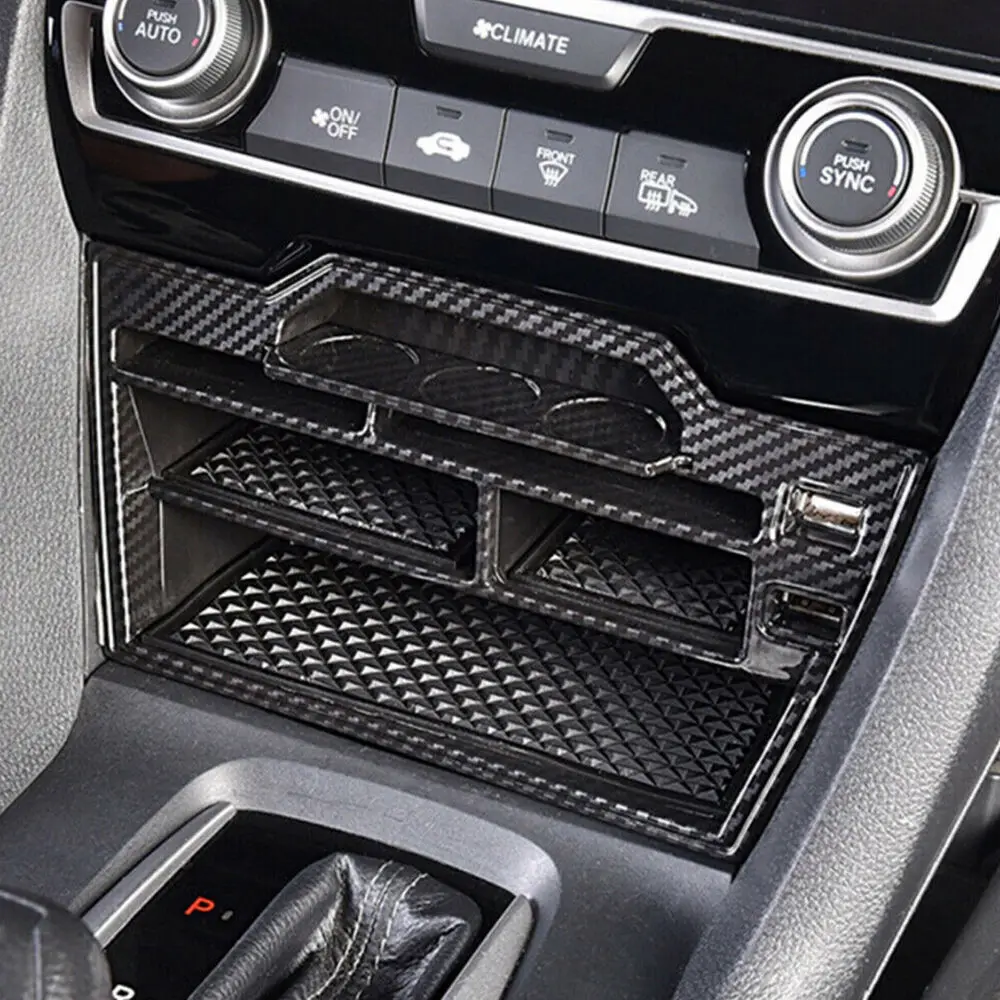 For Honda 10 th Civic 2016-2020 Auto Interior Console Storage Box w/USB Accessories