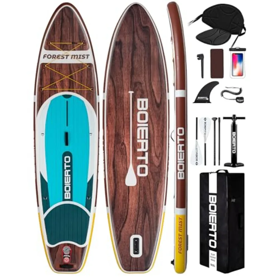 Inflatable Stand Up Paddle Board for adults PVC drop-stitch material blue/gray extra-wide stability 10'8×34 or 11'×33 includes
